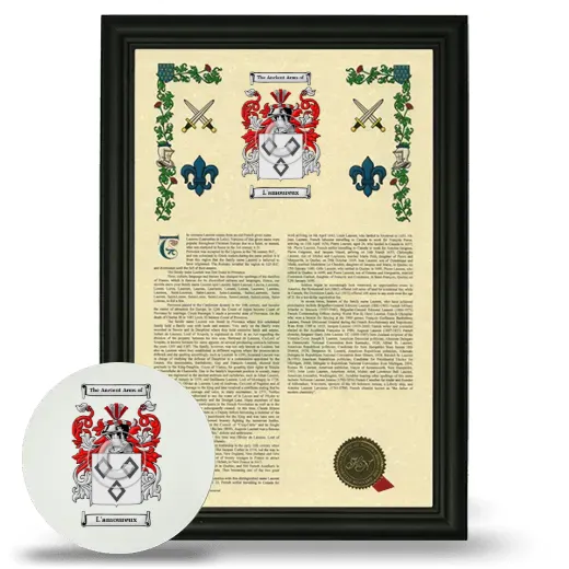 L'amoureux Framed Armorial History and Mouse Pad - Black