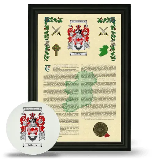 Lafferty's Framed Armorial History and Mouse Pad - Black