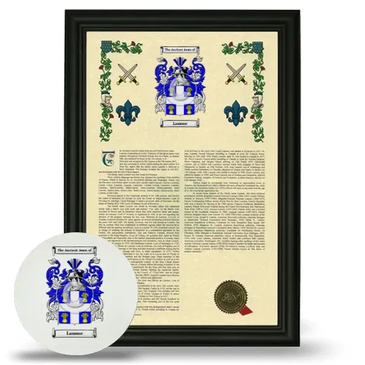Lanoue Framed Armorial History and Mouse Pad - Black