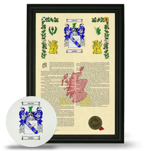 Lasley Framed Armorial History and Mouse Pad - Black