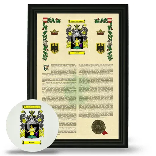 Lauer Framed Armorial History and Mouse Pad - Black