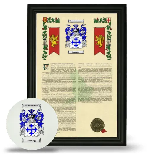 Leaming Framed Armorial History and Mouse Pad - Black