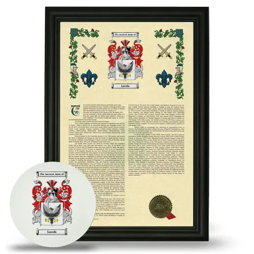 Lecels Framed Armorial History and Mouse Pad - Black