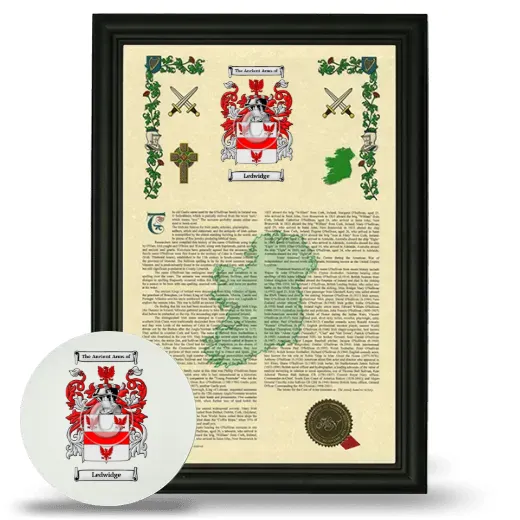 Ledwidge Framed Armorial History and Mouse Pad - Black