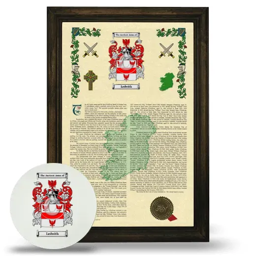 Ledwith Framed Armorial History and Mouse Pad - Brown