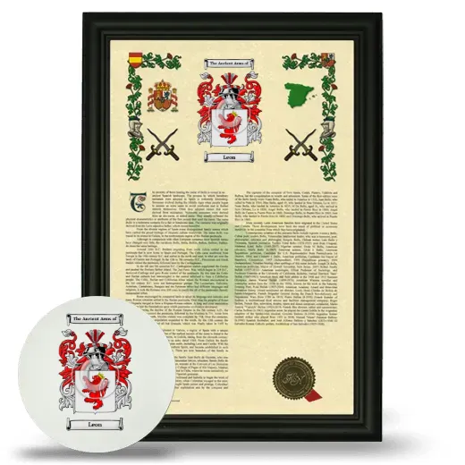 Leon Framed Armorial History and Mouse Pad - Black