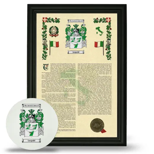 Leopold Framed Armorial History and Mouse Pad - Black