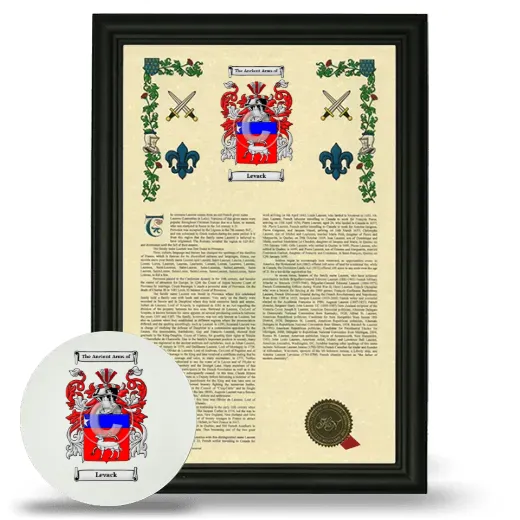 Levack Framed Armorial History and Mouse Pad - Black