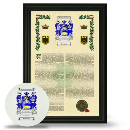 Leverenz Framed Armorial History and Mouse Pad - Black