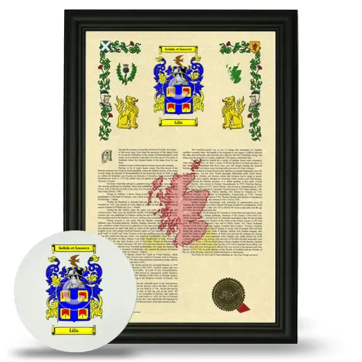 Lilis Framed Armorial History and Mouse Pad - Black