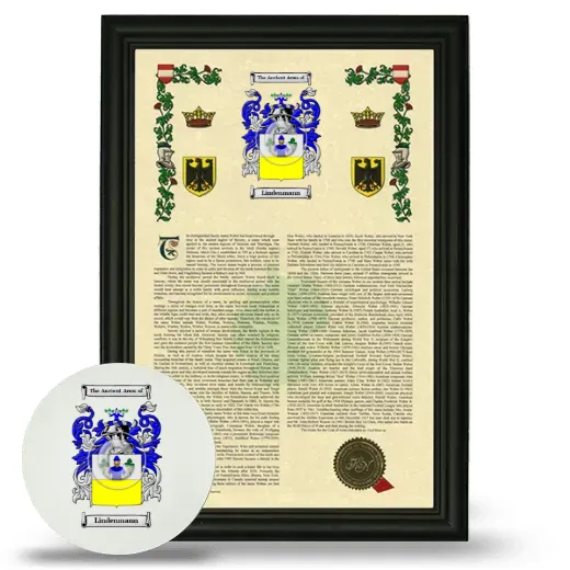 Lindenmann Framed Armorial History and Mouse Pad - Black