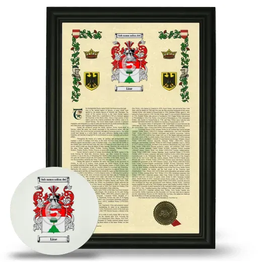 Line Framed Armorial History and Mouse Pad - Black
