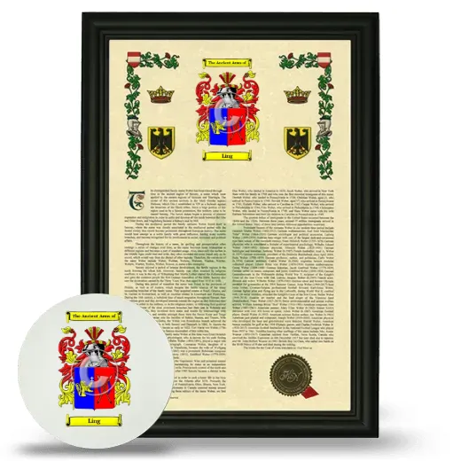 Ling Framed Armorial History and Mouse Pad - Black