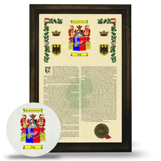 Ling Framed Armorial History and Mouse Pad - Brown