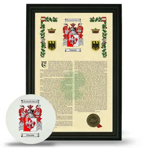 Litmann Framed Armorial History and Mouse Pad - Black