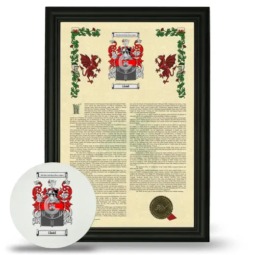 Lloid Framed Armorial History and Mouse Pad - Black