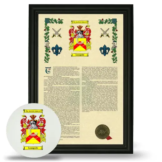 Loanguile Framed Armorial History and Mouse Pad - Black