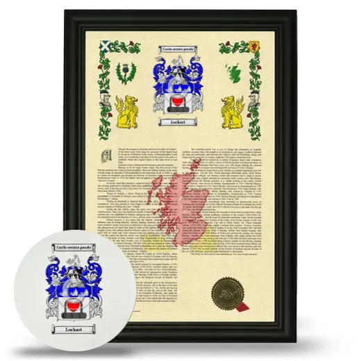 Lockart Framed Armorial History and Mouse Pad - Black