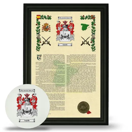 Loyola Framed Armorial History and Mouse Pad - Black