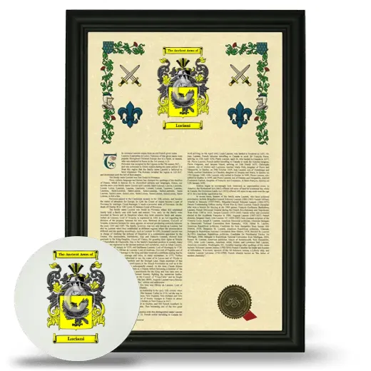 Luciani Framed Armorial History and Mouse Pad - Black