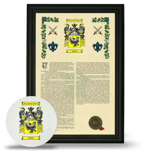 Lucien Framed Armorial History and Mouse Pad - Black