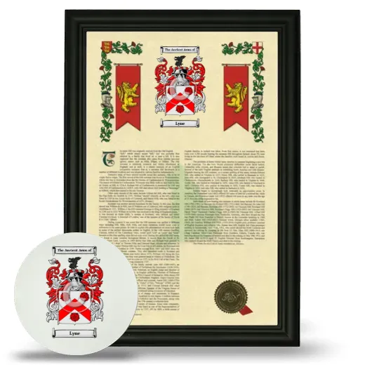 Lyne Framed Armorial History and Mouse Pad - Black