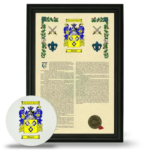 Ménard Framed Armorial History and Mouse Pad - Black