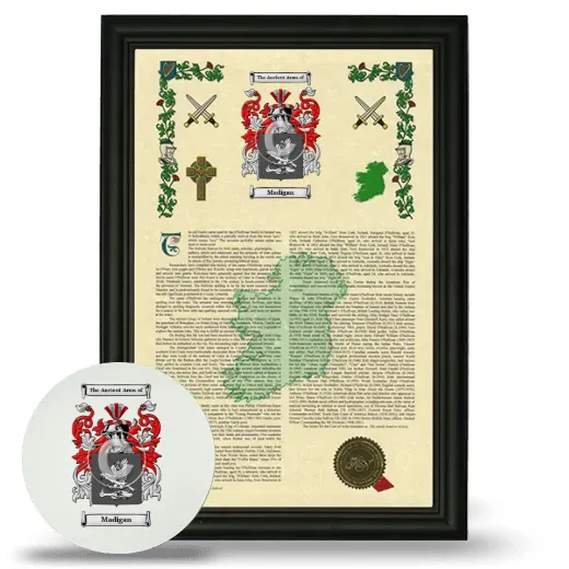 Madigan Framed Armorial History and Mouse Pad - Black