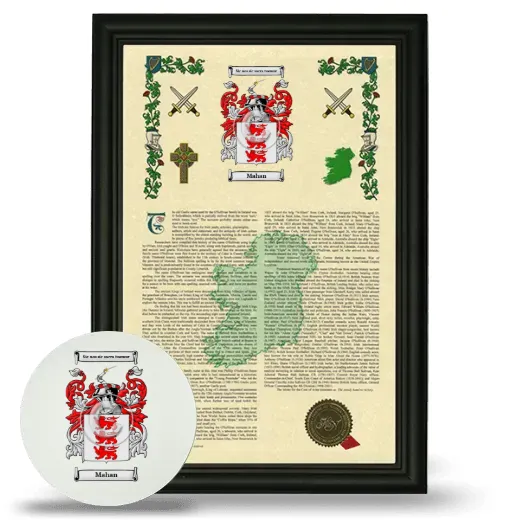 Mahan Framed Armorial History and Mouse Pad - Black