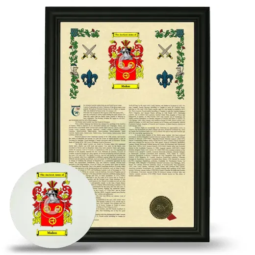 Malon Framed Armorial History and Mouse Pad - Black