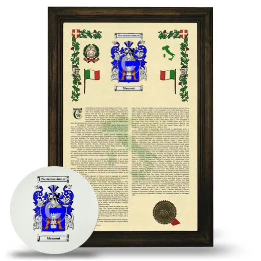 Mamoni Framed Armorial History and Mouse Pad - Brown