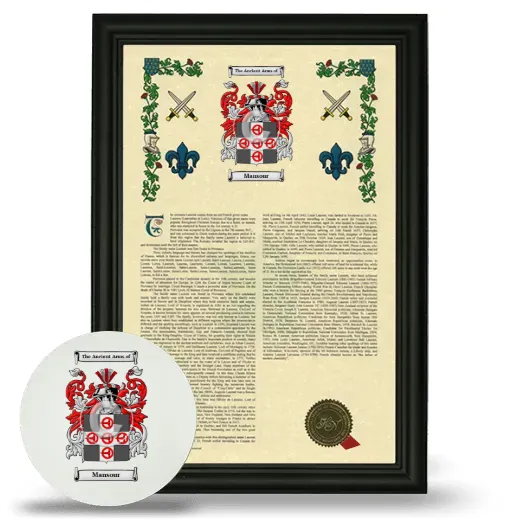 Mansour Framed Armorial History and Mouse Pad - Black