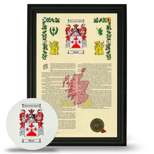 Manto Framed Armorial History and Mouse Pad - Black