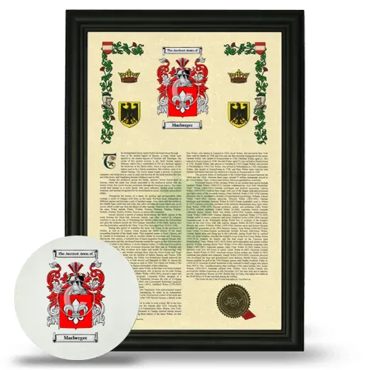 Marberger Framed Armorial History and Mouse Pad - Black