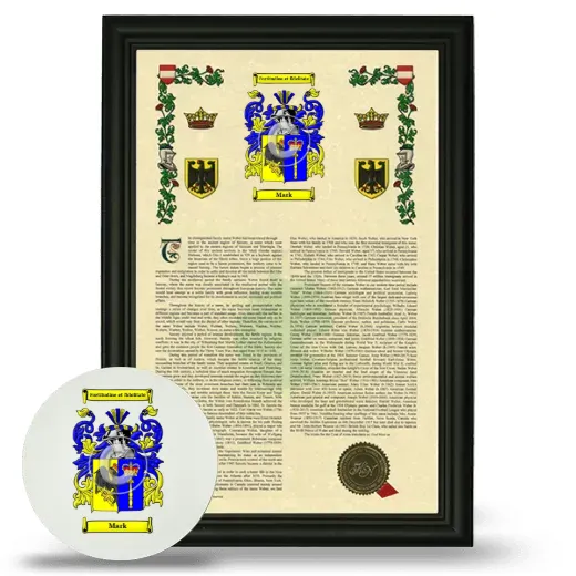 Mark Framed Armorial History and Mouse Pad - Black