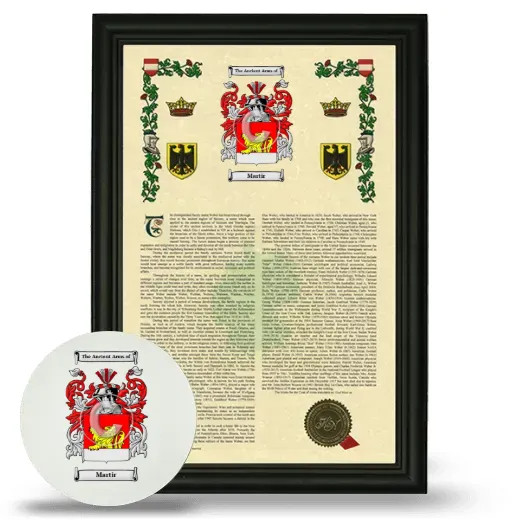 Martir Framed Armorial History and Mouse Pad - Black