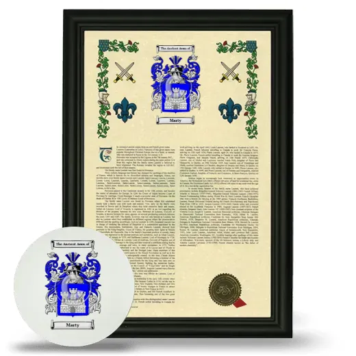 Marty Framed Armorial History and Mouse Pad - Black