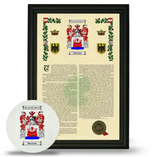 Massman Framed Armorial History and Mouse Pad - Black