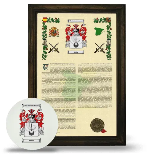 Mata Framed Armorial History and Mouse Pad - Brown