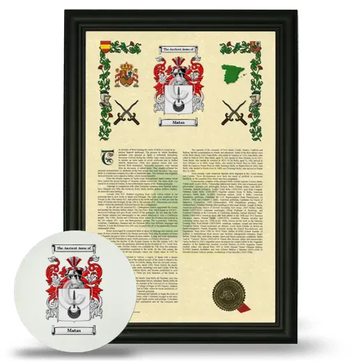 Matas Framed Armorial History and Mouse Pad - Black