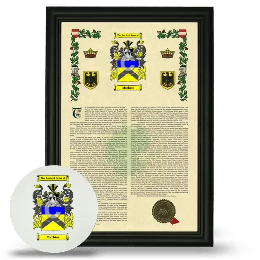 Mathias Framed Armorial History and Mouse Pad - Black