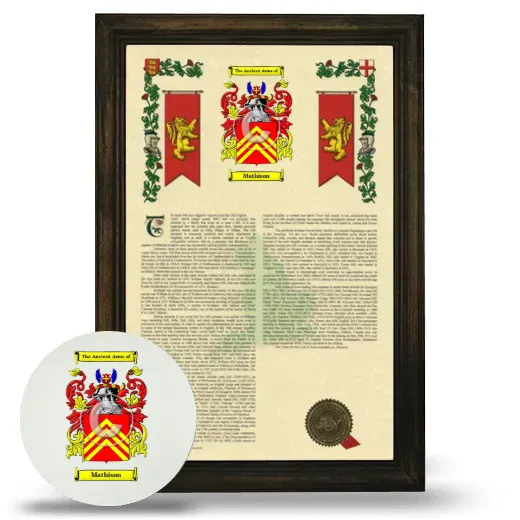Mathison Framed Armorial History and Mouse Pad - Brown