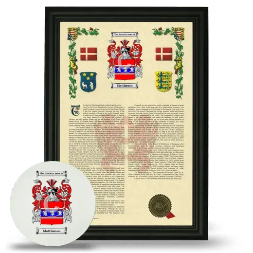 Matthiesen Framed Armorial History and Mouse Pad - Black