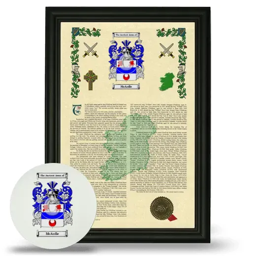 McArdle Framed Armorial History and Mouse Pad - Black