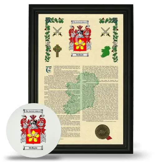 McBryde Framed Armorial History and Mouse Pad - Black