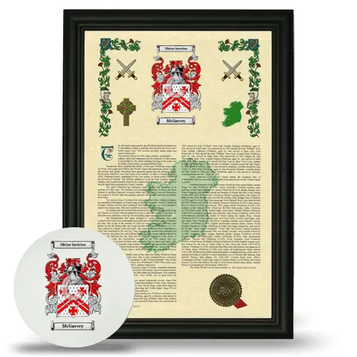 McGarvey Framed Armorial History and Mouse Pad - Black