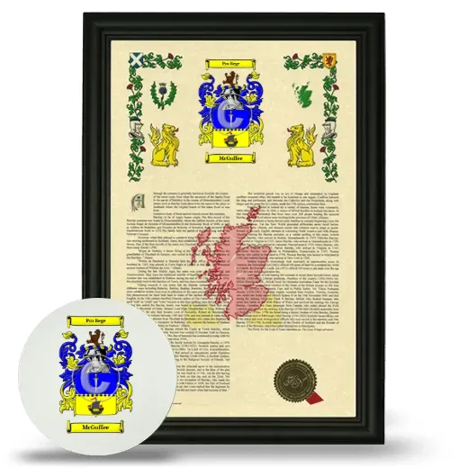 McGuffee Framed Armorial History and Mouse Pad - Black