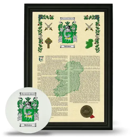 McGuires Framed Armorial History and Mouse Pad - Black
