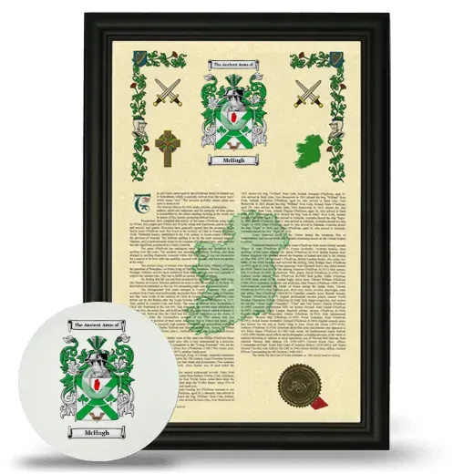 McHugh Framed Armorial History and Mouse Pad - Black