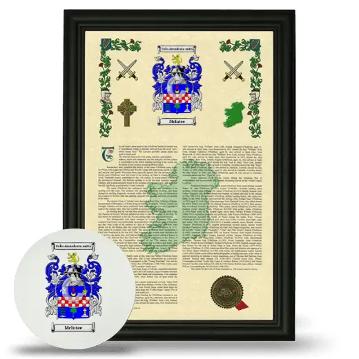McIntee Framed Armorial History and Mouse Pad - Black